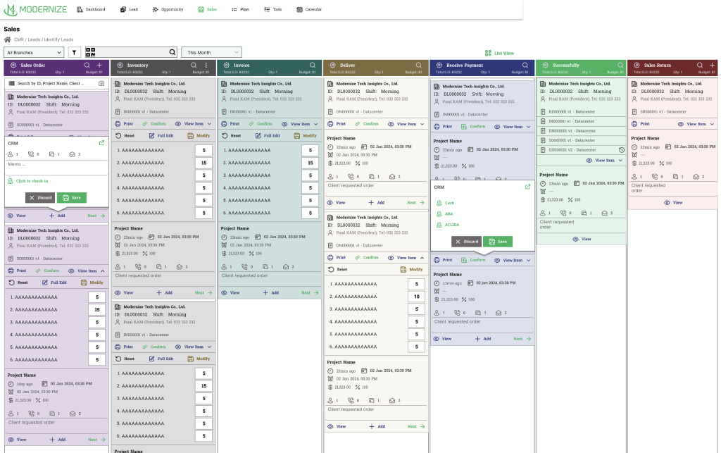 MODERNIZE Salesify Customer Relationship Management